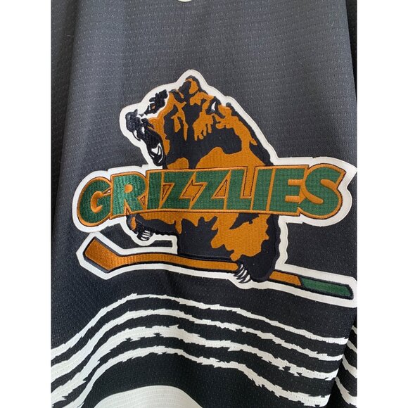 Rare Utah Grizzlies VTG 90s Bauer Authentic Jersey Mens XL Black Hockey 7077 - Picture 11 of 13